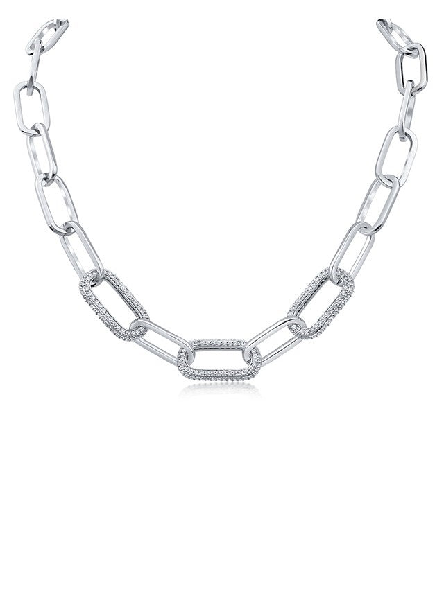 Triple Pave Link Necklace