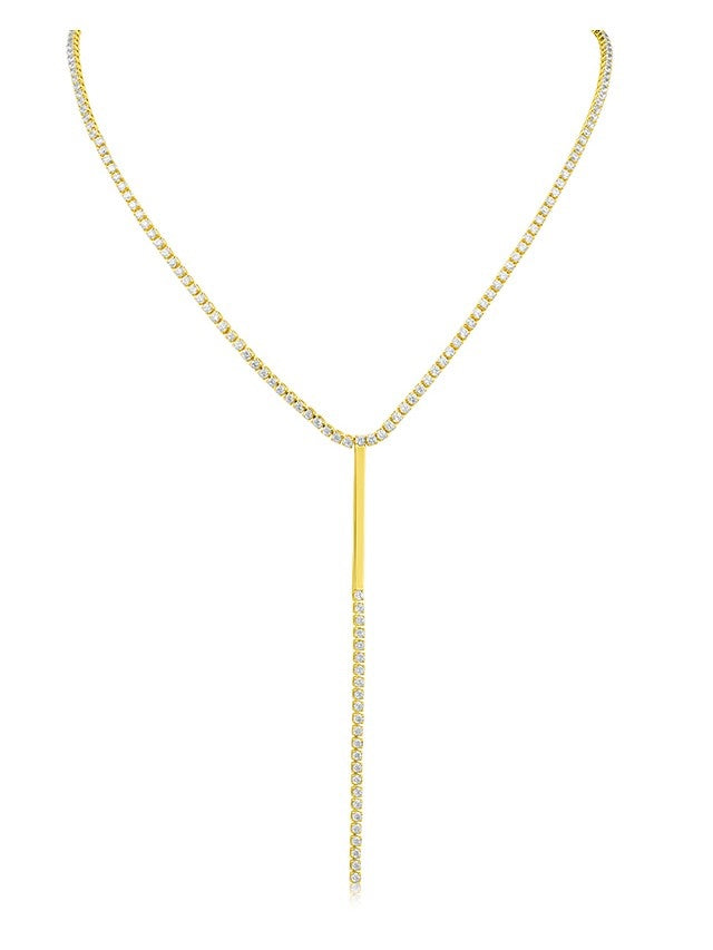 CZ Bar Y-Necklace