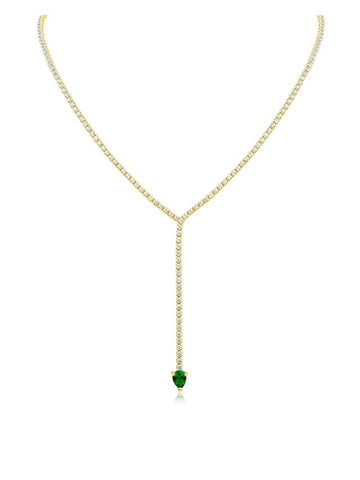 Emerald Center CZ Necklace