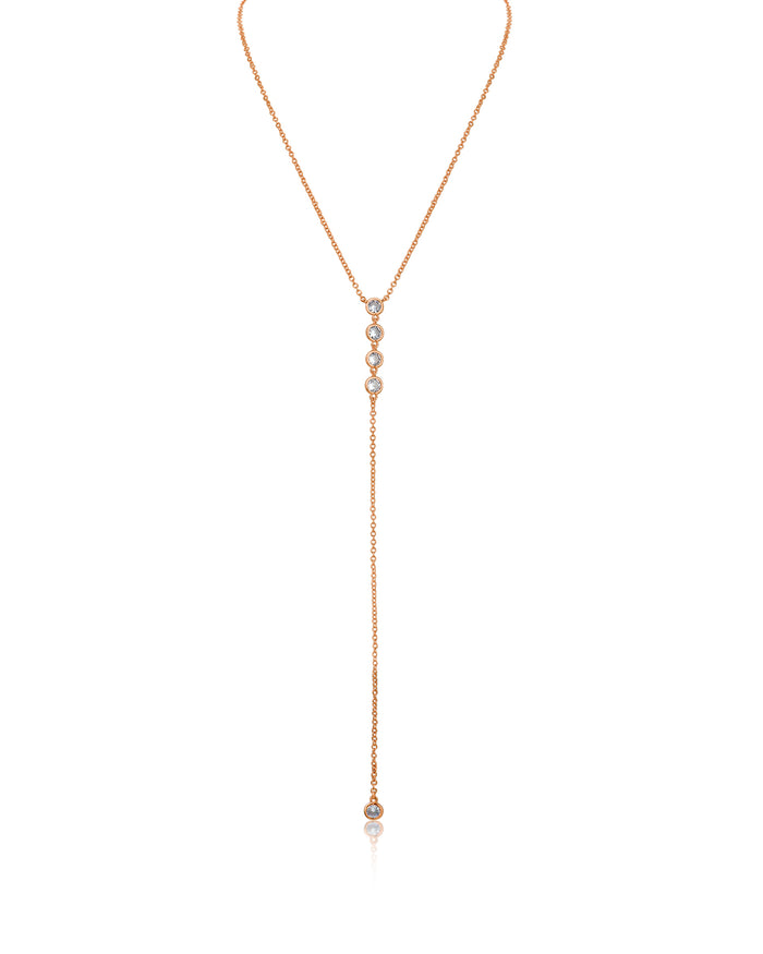 Round CZ Dainty Y-Neck