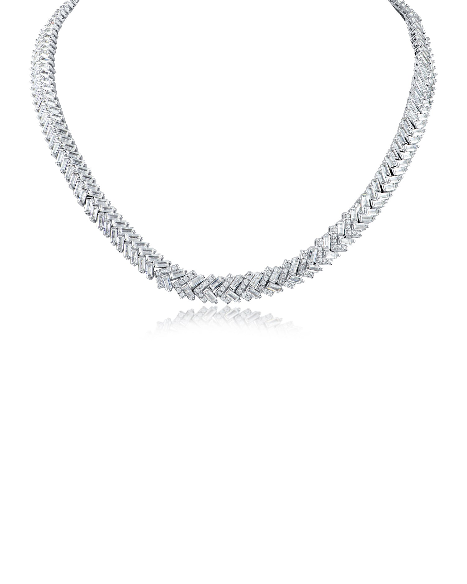 Baguette Chevron Collar Necklace