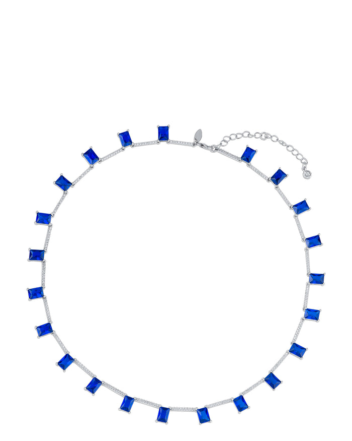 Blue Sapphire CZ Collar Necklace