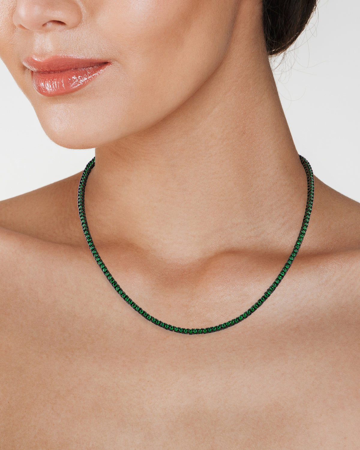 2mm Round Emerald Tennis Necklace – CZ by Kenneth Jay Lane