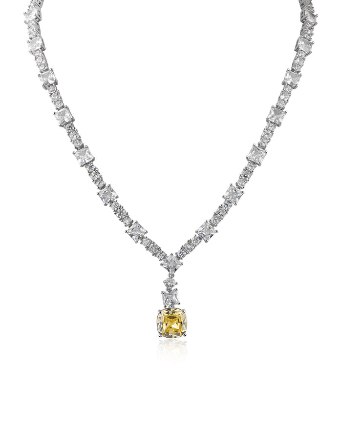 Canary CZ Drop Necklace