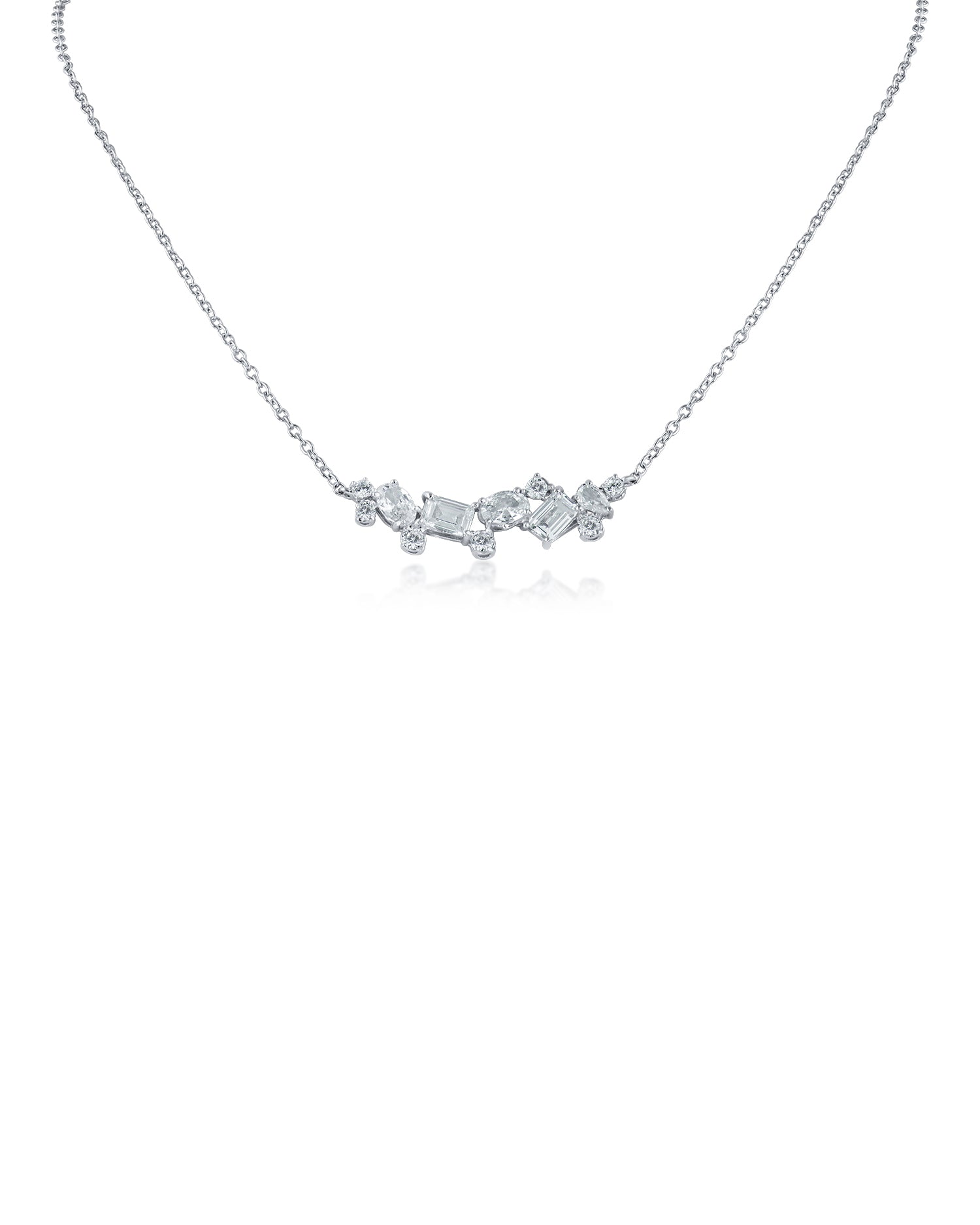Multi CZ Shape Bar Necklace