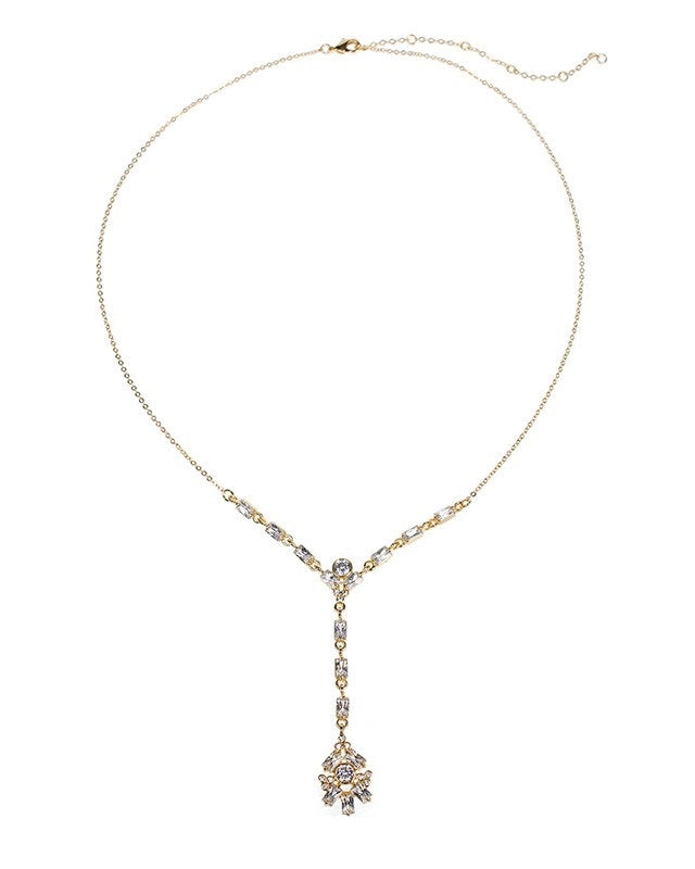 Baguette Cluster Y Necklace