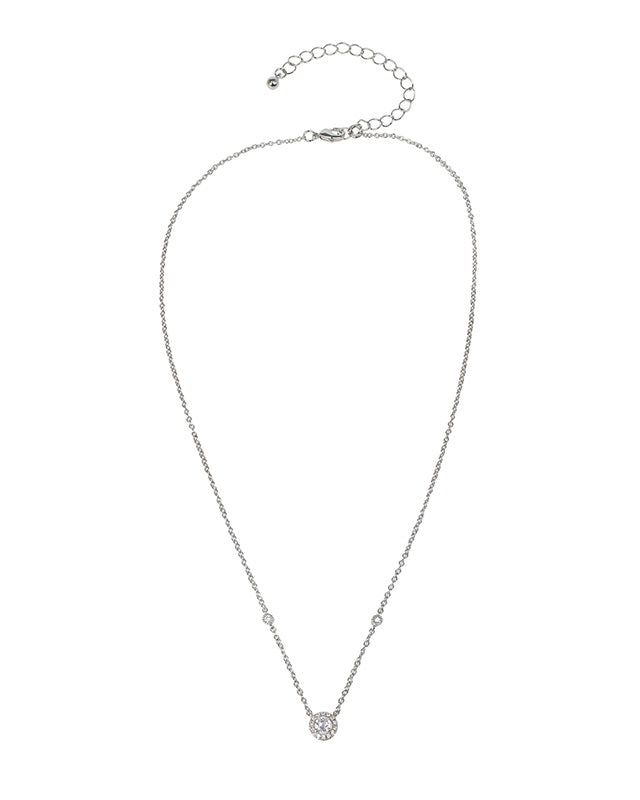 Pave Halo Pendant Necklace