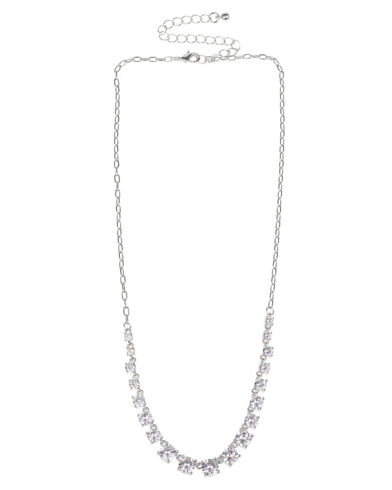 Round Graduated CZ and Chain Necklace