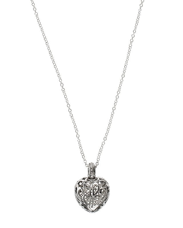 Pave Heart Pendant Necklace