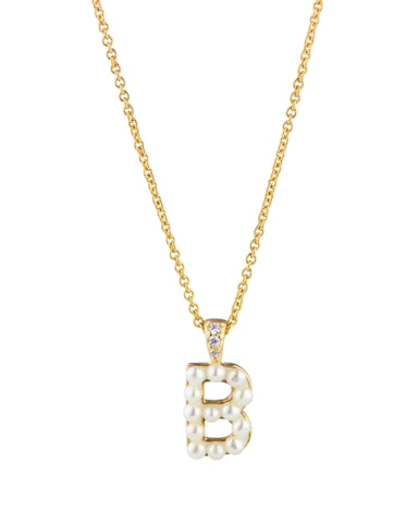 Freshwater Pearl Initial "J" Necklace