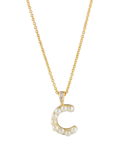 Freshwater Pearl Initial "H" Necklace