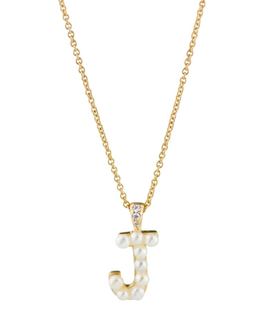 Freshwater Pearl Initial "B" Necklace