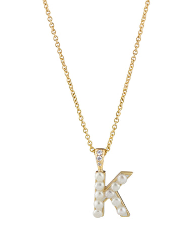 Freshwater Pearl Initial "M" Necklace