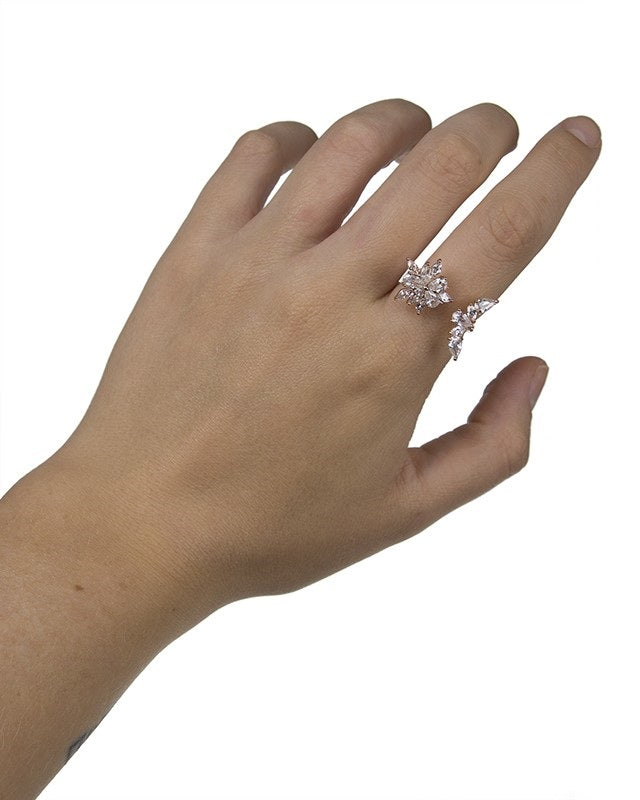 Open Star and Moon Ring