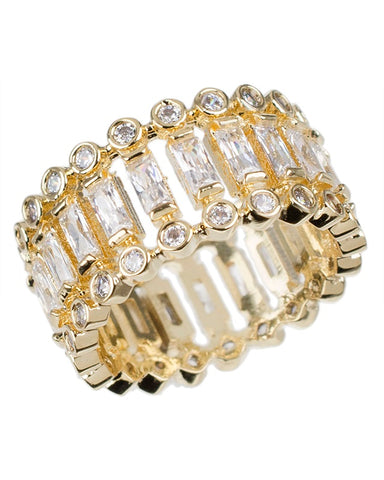Mixed Wide Tiered Ring