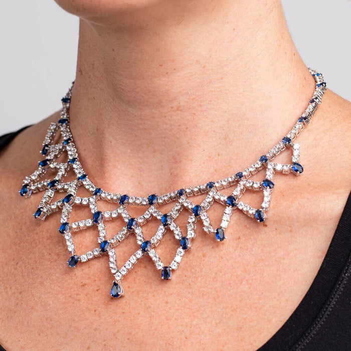 Blue Sapphire Bib Necklace