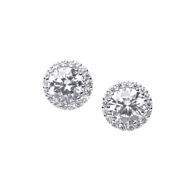Classic Pave Round Earrings