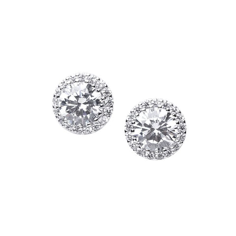 CZ Cluster and Pearl Clip Earrings