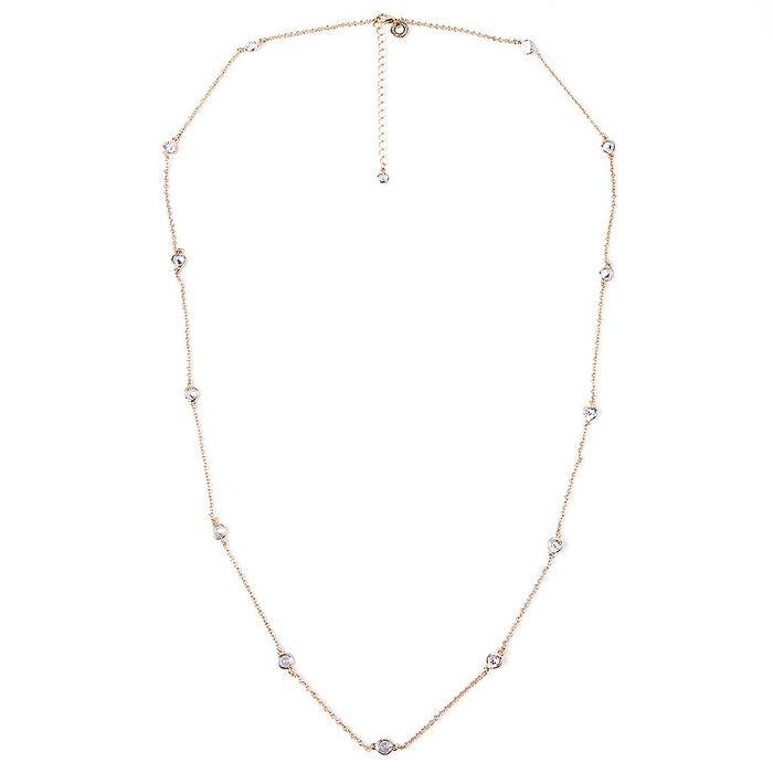 36" Yellow Gold Station Necklace