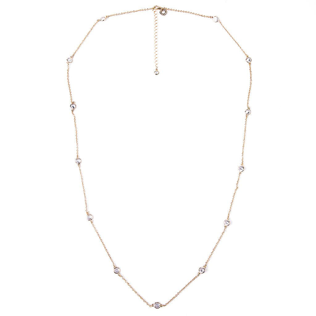 36" Yellow Gold Station Necklace