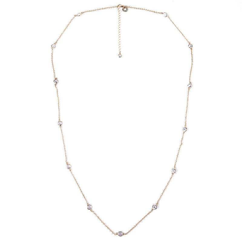 36" Yellow Gold Station Necklace