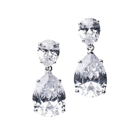 Pear and Marquise Cluster Earrings