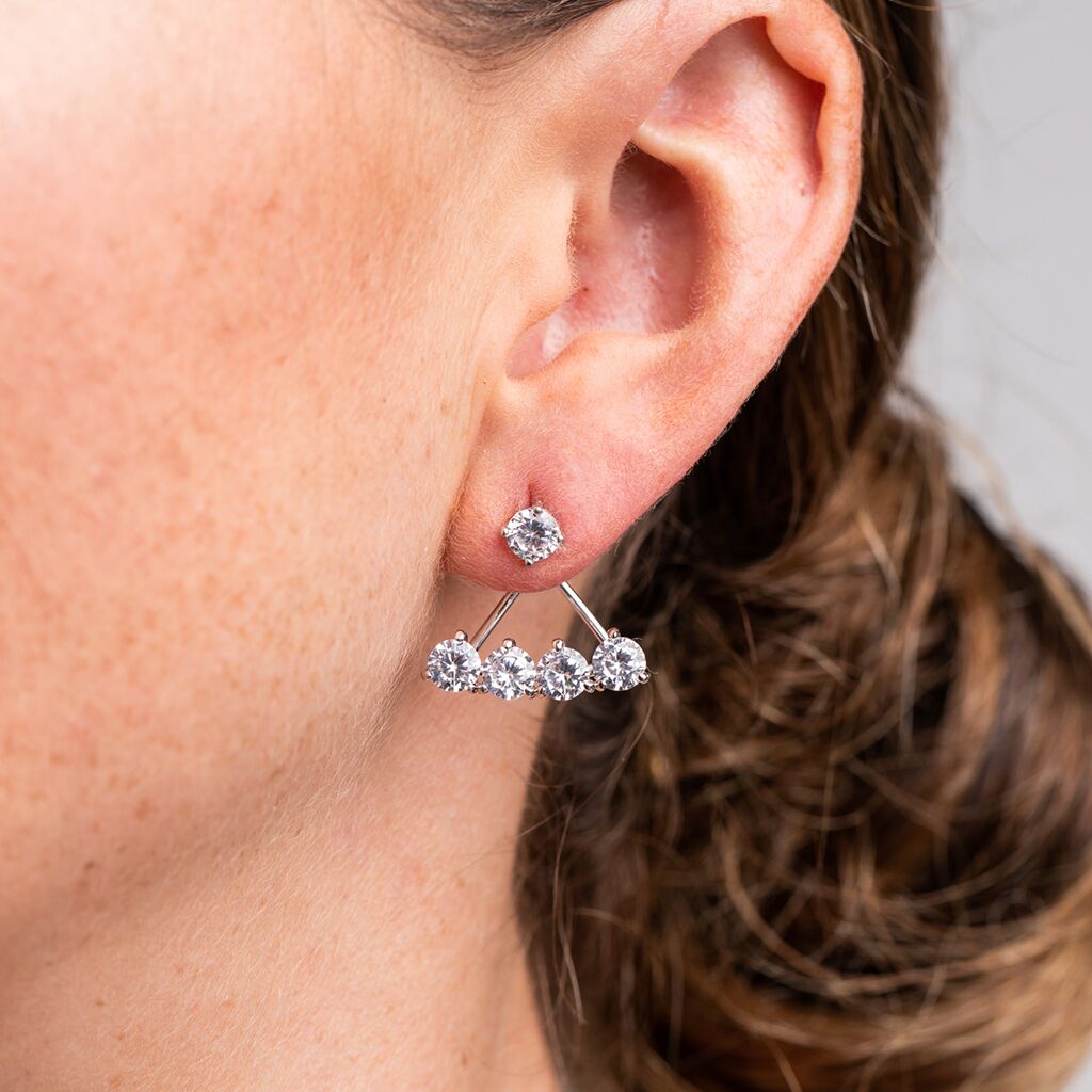 Stud with Curved Row Ear Jackets