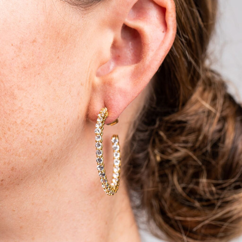 Yellow Gold Inside Out Hoop Earrings