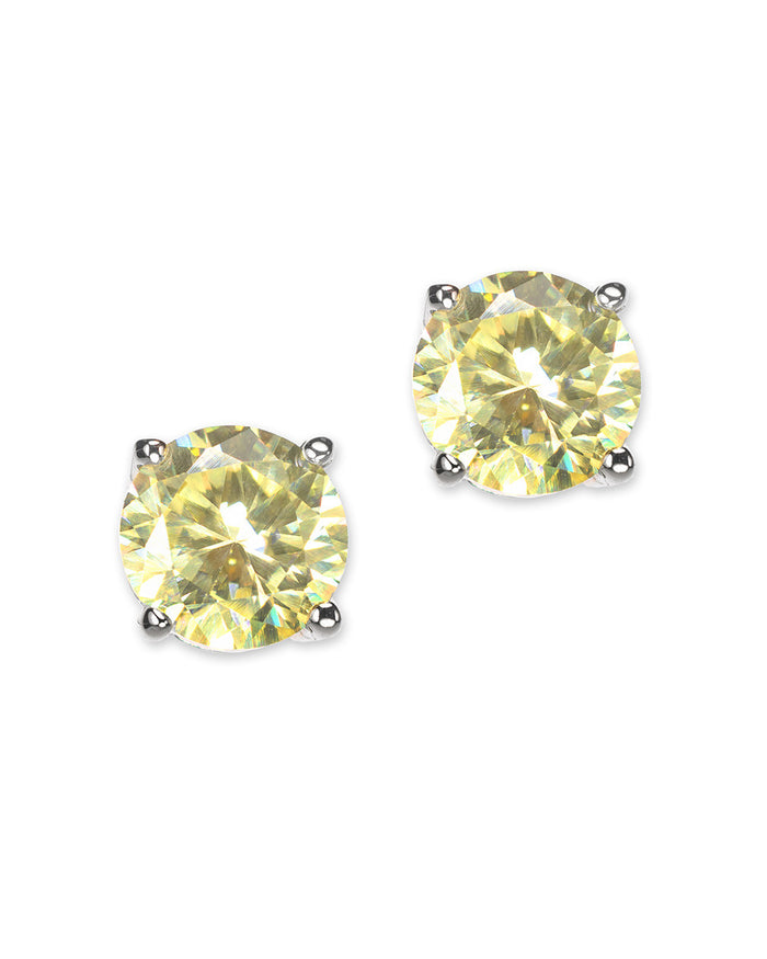 Canary Yellow Luxe Round Stud