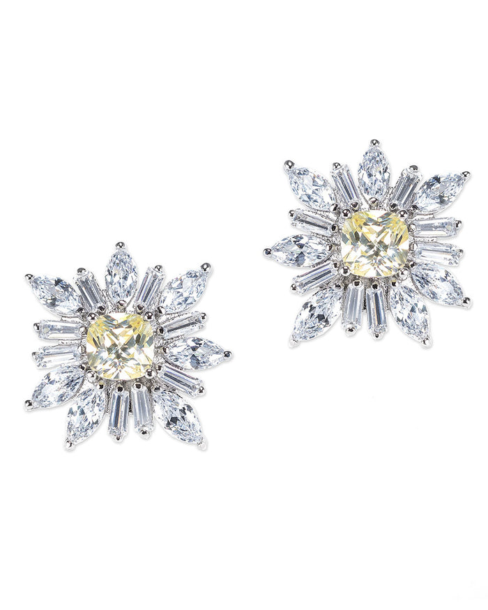Canary Yellow Cushion Starburst Earring