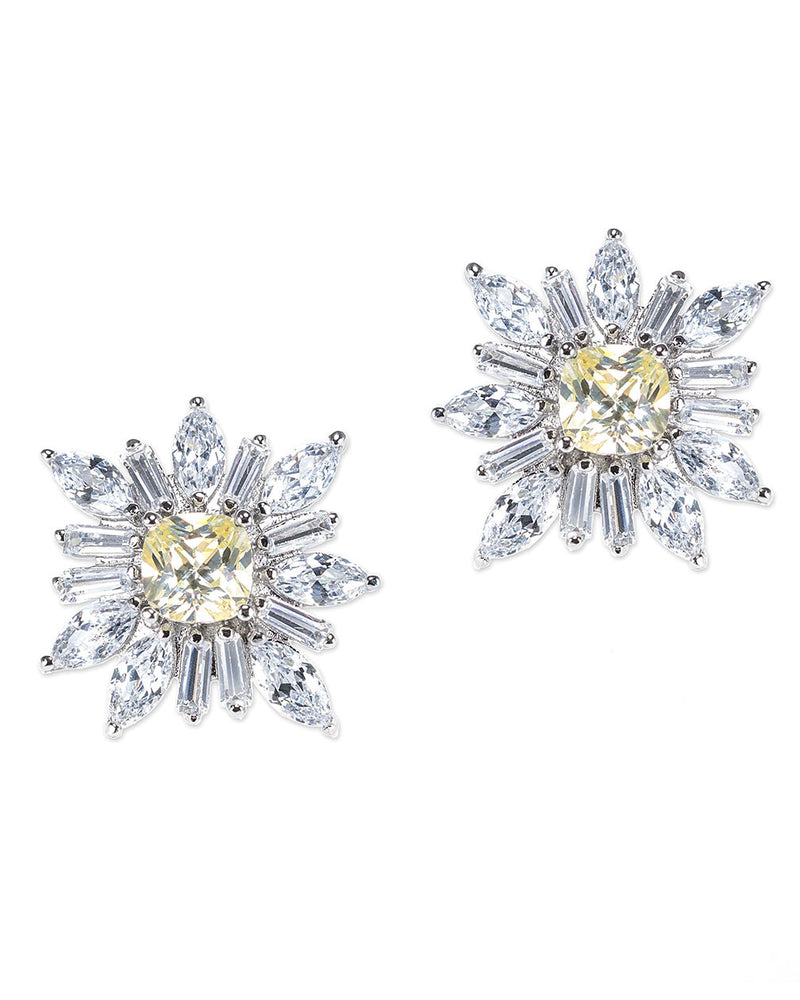 Canary Yellow Cushion Starburst Earring