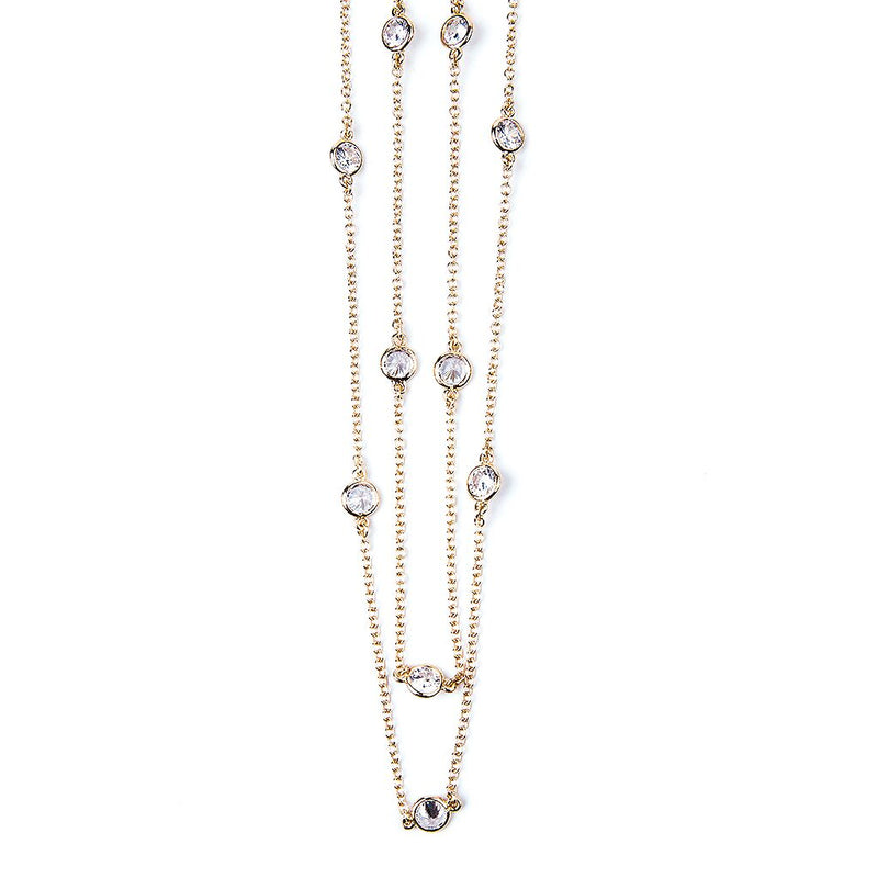 58" Yellow Gold Station Necklace