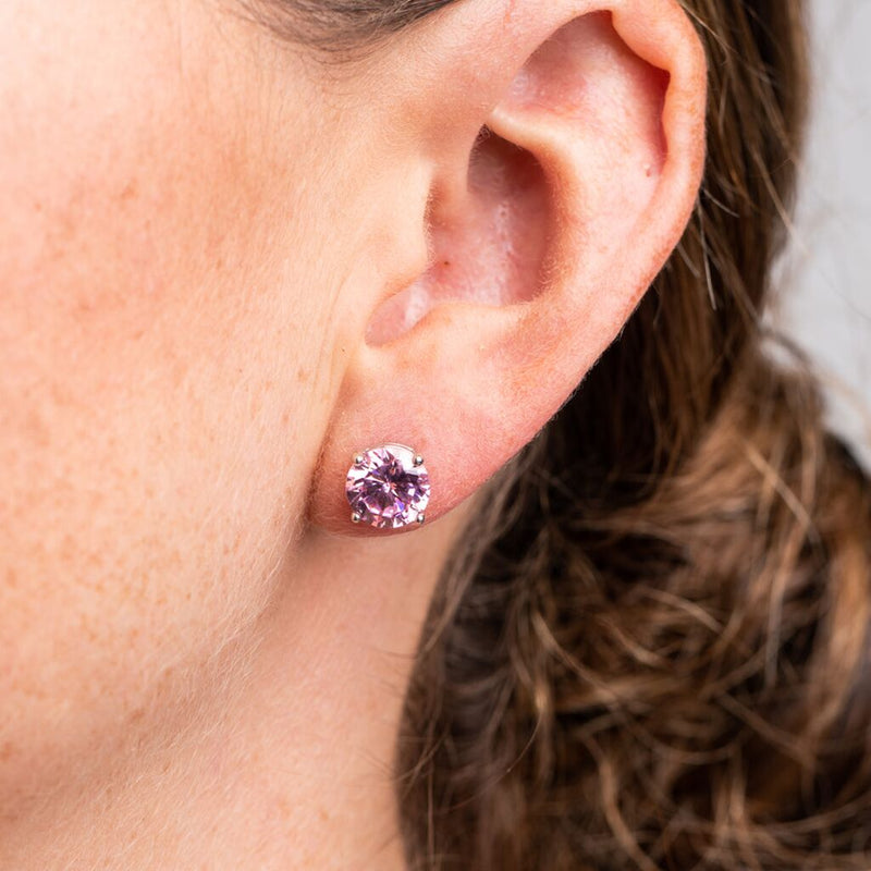 Pink Sapphire Luxe Round Stud