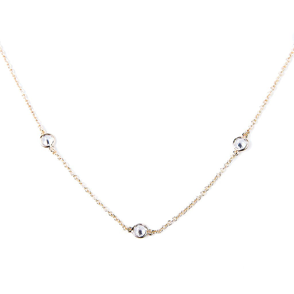 36" Yellow Gold Station Necklace