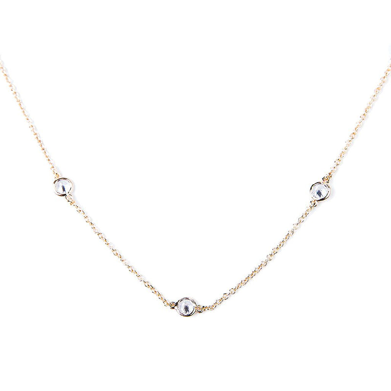 36" Yellow Gold Station Necklace