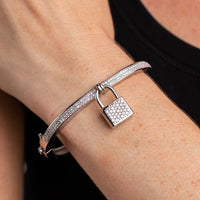 Pave Padlock Bangle
